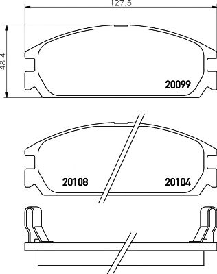 HELLA PAGID 8db355006261 -  Комплект тормозных колодок, дисковый тормоз